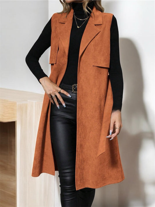 Suede Vest Coat